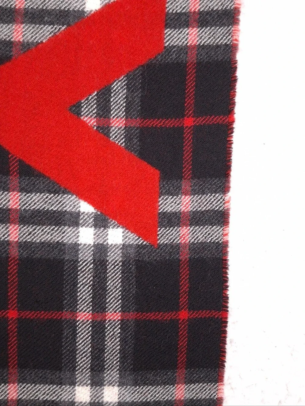 Burberry boys check plaid wool scarf large logo spellout preppy luxury old money